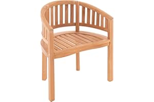 NEXOS TRADING DIVERO Bananenstuhl Sarasota geschwungen aus Teak Holz, behandelt – Reine Handarbeit – Farbe: Natur-Braun