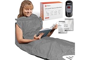 LifePro Saunadecke zur Entgiftung – tragbare Ferninfrarot Sauna für Zuhause Detox Beruhigen Sie Ihren Körper und Geist, groß, Grau – Sauna für den Heimgebrauch