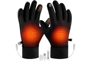 Auniq Gants Chauffants USB pour Hommes Femmes, Gants Chauffants électriques 3 température Gants Chauffants Thermiques imperméables Chauffe-Mains Cadeaux Moufles chauffantes pour Intérieur Extérieur