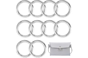 XCSJ 10pcs Mosquetón Redondo De Aleación Zinc 45mm Mosquetones Redondos Grandes Gancho Resorte Redondo Aleación Zinc Anillos Resorte Hebillas Resorte Redondas para Bolsos, Carteras, Llaveros (Plata)