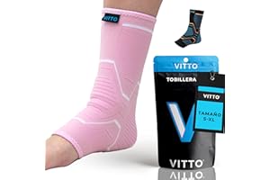 VITTO Soporte de tobillo para esguince de tobillo, artritis, dolor en las articulaciones, tensiones, lesiones, recuperación, rehabilitación, deportes, manga de compresión multizona (XL, rosa)