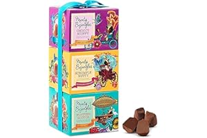 ‎MONTY BOJANGLES Monty Bojangles Schokoladentrüffel- Pralinen Sortiment mit Kakao bestäubt in Geschenkturm (3x100 g), 3 verschiedene Schokolade Geschmacksrichtungen, preisgekrönte Pralinen
