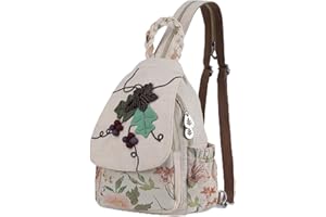 AULUDA Umwandelbare Umhängetasche für Mädchen, handgefertigte Handtasche, wunderschöner, hochwertiger, lässiger Tages-Mini-Rucksack aus Segeltuch für Frauen in Grün