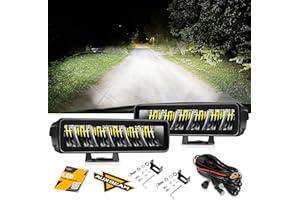 Auxbeam 60W LED Light Pods, 6.3 inch Square Offroad Driving Beam Pod Lights Bar, IP68 Waterproof White Off Road Light with Wiring Harness for Jeep Trucks SUV ATV UTV