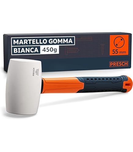 Martello In Gomma Hardy - 55 Mm, Impugnatura Antiscivolo, Per Lavori Di Precisione - Foto 13