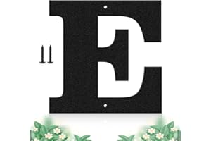 SHOWMTHEM Modern Black Metal House Number 3 Inch Durable Outdoor Garden Garage Mailbox Decoration Letter with Nail Set Sturdy House Number for Outdoor Visual Sign (E)