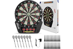 Hoyiyobi Cible de fléchettes électronique Professionnelle,Jeu de Flechettes électronique avec 6 Fléchettes, Jeu de fléchettes électroniques avec écran LCD,pour Amis, Famille, Réunions de Bar