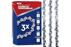 Garlavie Lot de 3 chaînes de tronçonneuse 35 cm LP 1,1 mm 52 maillons d'entraînement – Chaîne de tronçonneuse à faible rebond compatible avec Makita DUC353, Bosch AKE 35s, EinheIl GP-LC 36/35 Li,