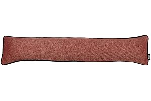 ‎MCALISTER TEXTILES McAlister Textiles Herringbone Tweed | Zugluftstopper inkl. Füllung in Rot & Anthrazit Grau | 18cm x 120cm | Windstopper Kissen für Fenster, Türen