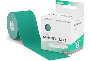 Kintex Kinesiology Tape Sensitive - Auto-adhésif, Élastique, Résistant à l’eau et Antiallergique - Bandage sportif et Kinésiotape pour Peaux Sensibles - Vert Menthe - 5 cm x 5 m