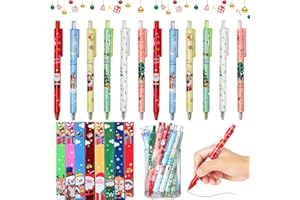 Auzlya Kugelschreiber Weihnachten,12 Weihnachtsgel Tinte Stifte Cartoon,Weihnachts Kugelschreiber,Weihnachtsgeschenke Kleinigkeiten,Weihnachten Party Geschenke Bag Fillers,Zufälliges Farbmuster