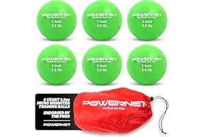 'PowerNet Corbin Carroll Micro 2'' Weighted Training Balls 6 Pack, You Choose from 4 Weights, Enhance Hand-Eye Coordination, Undersized Golf Ball Size, Improve Technique and Form'