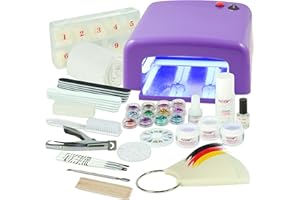 NAILS FACTORY | N&BF | UV Gel Nagelstudio Starter Set Lila-Nagelset mit Nailart | UV-Lampe und UV Gel ideales Starterset