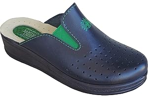 Sanital Light - Mule pour Famme en Cuir pour la Maison - 1352 avec Un Coussinet en Gel sur Le Talon