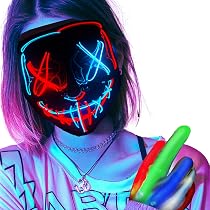 Máscara LED De Halloween Con 3 Modos De Luz - Purge Mask De Miedo Para Fiestas Y Cosplay