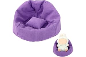 Lyreh Mini Fauteuil Poire pour Siège Poupée, Mini Canapé Violet Doux avec Coussin Canapé d’Exposition Poupée Mobilier Miniature Décoration Table Mignonne pour Maison Bureau Tableau Bord Voiture