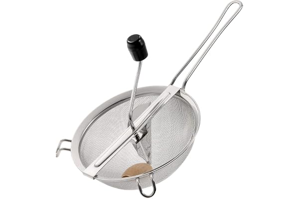 Westmark Moulin à Légumes, diamètre : 20 cm, Acier inoxydable/bois, Freches Früchtchen, Argenté/noir, 11982260