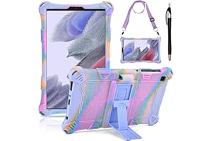 KATUMO Silikonowe etui dziecięce do Samsung Galaxy Tab A7 Lite 8,7 cala 2021 (SM-T227/T225/T220), etui ochronne z paskiem na ramię i rysikiem, przyjazne dla dzieci, kolorowe etui do Galaxy Tablet A7