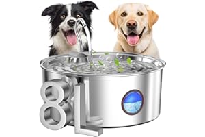 Kittyspout Fontaine à Eau pour Chien Fontaine à Boire pour Chiens, 8L/270 oz Fontaine Grande pour Chiens/Chat Fontaine à Boire en Argent