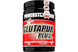 ‎POWERSTAR FOOD GLUTAPUR PLUS | Mikrokristallines L-Glutamin Pulver mit Geschmack | 500g | HOCHDOSIERT | Muskelaufbau, Regeneration, Training & Diät | Mit Cofaktor B6 | Deutsche Herstellung | Vegan | Cherry Bomb