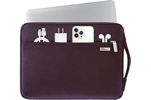 Voova Funda Portatil 15.6 16 Pulgadas (37×25,5×2,5CM) Funda Portátil 360°Protectora 15,6 Funda Ordenador para Macbook Pro 16,Acer ConceptD 16,Lenovo 16,Inspiron 16 Bolsa Portatil, Púrpura