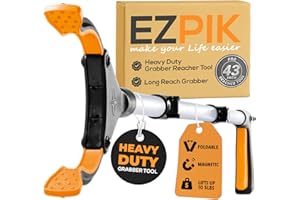EZPIK 43” Folding Litter Picker Long Sick Reach Grabber for Disability Aids and Equipment for the Home - Litter Pickers for Adults Heavy Duty Grabbing Stick - Long Handled Grabber Tool 43 Inches
