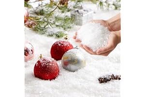 ‎JOYIN JOYIN 12oz Kunstschnee-Dekoration, Weihnachts-Kunstschnee, 340g künstliche Kunststoff-Schneeflocken für Weihnachtsbaum-Dekoration, Feiertagsdekor und Winterdekoration