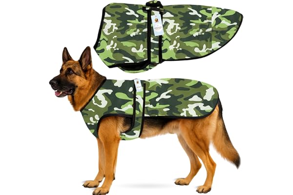 Foodie Puppies Dog Winter Jacket (Army Print, 30 Inch) for Xtra Large Dogs Camouflage Design, Waterproof & Windproof Polyester Coat with Fleece, Adjustable Velcro Closure, Warm Vest for Cold Weather