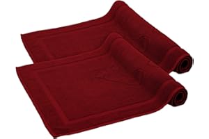 Komfortec Set di 2 tappetini per doccia in spugna, lavabile, 800 g/m², 100% cotone, assorbenti e ad asciugatura rapida, 50 x 80 cm, Aurora Rossa