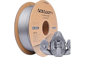 Aceaddity PETG Filament 1.75mm, Filament pour Imprimante 3D, Précision Dimensionnelle +/- 0.02mm, 1kg(2.2lbs) Filament d'impression 3D (1kg Gris Spatial)