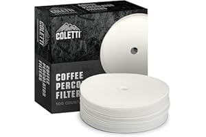 COLETTI Bozeman Percolator Coffee Filters 3.75in – 100 Disc Coffee Filters For Percolators – Premium (White - Synthetic, 3.75”)