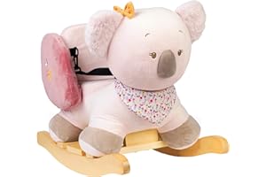 Nattou Baby Rocking Animal, Fully Padded Plush Rocker, Safety Harness Included, 100% Super Soft Polyester, 10 Months+, Iris the Koala