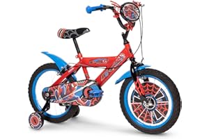 Huffy Spiderman Bike - Marvel Adventures on 2 Wheels, 12", 14", 16", Removable Stabilisers, Full Chain Guard, Ages 2 to 7