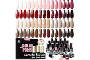 UR SUGAR Vernis Semi Permanent Lot, 23Pcs Vernis à Ongles Rose Nude Rouge Blanc Noir Brun, Vernis Gel U V Semi permanent avec Base et Glossy Matte Top Coat, Manucure Soak Off pour Salon DIY Débutant