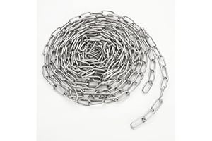 SENENQU 6 M Chaîne en Acier Inoxydable 304 Solide et Robuste Avec Maillons Soudés en Acier pour clôture, Promenade et Chaîne de Chien, Chaîne de Séchage, Charge Maximale de 200KG,