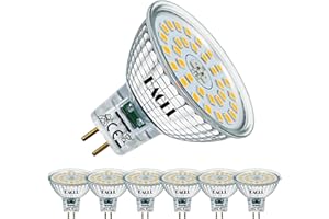 EACLL Bombillas LED GU5.3 Blanca Neutra, 6.5W Equivalente 60W MR16 Halógena, Pack de 6, Focos Sin Parpadeo AC/DC 12V, 4000K 700 Lúmenes 120 ° Spotlight, Lámpara Reflectora No Regulable