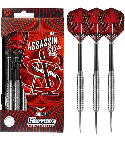 Fléchettes Tungstène Harrows Genesis 21-26g – Pointe Acier, Tiges Supergrip & Ailettes Marathon + Étui