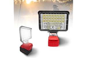 BYCZONE LED Work Light for Milwaukee 18V Battery, 60W Portable Flood Lights Jobsite Light Spotlight Tool, Cordless LED Wide Beam Flashlight for Repairing, Outdoor, Camping, Fishing, Emergency (No Battery)