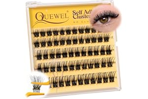 QUEWEL Extension Ciglia Autoadesive,Ciuffetti Ciglia Finte Mix 10-16 MM, 60 ciglia riutilizzabili per principianti, senza colla,Uso fai da te.(DH04)