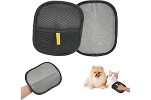 runpeak Tierhaarentferner Handschuh – 2 Stück Effiziente Haarentfernung, Katzenhaarentferner, Doppelseitiger Fellmagnet, Wiederverwendbarer Haarentfernung Handschuh Tiere mit Anti-Statik-Funktion