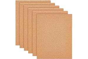 BENECREAT 6 Pack Feuilles de Liège Autocollantes(5mm D'épaisseur) Tuiles de Liège Tapis en Liège 21x29.7cm avec Dos Adhésif pour la Décoration Murale, la Fête et L'artisanat de Bricolage