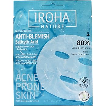 Iroha Nature - Mascarilla Anti-Imperfecciones | Ácido Salicílico, Niacinamida, Cica y Probióticos | Sachet 20 ml | Para Piel Mixta a Grasa | Previene y reduce los granos : Amazon.es: Belleza
