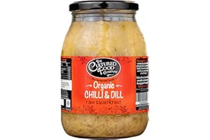 Chilli & Dill Sauerkraut - Organic, Raw & Unpasteurised - Traditionally Fermented - 1kg Jar - by The Cultured Food Company