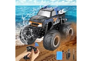 BOGSETH Amphibienfahrzeug Ferngesteuert Auto für Kinder 1:16, Offroad RC Auto Kinder, Monster Truck, Ferngesteuertes Off-Road Spielzeugauto 4 5 6 7 8 9 10 Jahre Kindergeschenke; 2,4GHz; 20KM/H