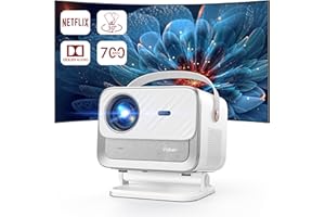 Proyector 4K【Netflix Oficial/Dolby】 850ANSI Full HD 1080P Nativo Proyector, Enfoque/Keystone, YABER V12 WiFi 6 Bluetooth Smart Proyector Portátil 4K Exterior Cine en Casa para Móvil/iOS/PS5/HDMI