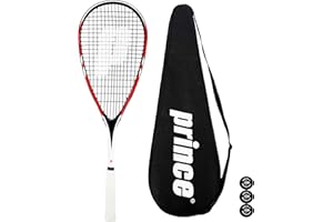 RACKETWORLD Prince Team 400 & 450 - Serie de raquetas de squash, incluye funda protectora de longitud completa y 3 pelotas de squash