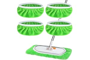 ValueBargain Reusable Mop Pads, 4 Pcs Microfiber Mop Heads Washable Pads Replacement Refills for Wet & Dry Cleaning, Ideal for Household Floors Easy to Install & Use