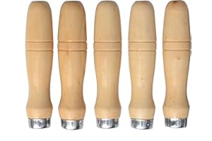 ACCOCO Mango de archivo de madera con collares metálicos fuertes (Grande)