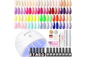 COSCELIA 38PCS Kit de Uñas Semipermanentes, 20 Colores Pintauñas Semipermanentes con Lampara UV, Kit Uñas de Gel Completo Manicura Regalo para Mujer