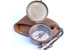 NEOVIVID Kompass mit Gravur "For I Know The Plans I Have for You", Jeremia 29 11, Taufgeschenke, Ostern, Geburtstag, Muttertag, Vatertag, Abschlussgeschenk, Hochzeitsgeschenke